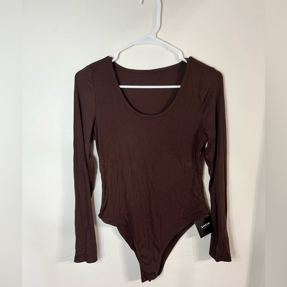 SHEIN BASICS Form Fitted Solid Bodysuit NWT, Size L